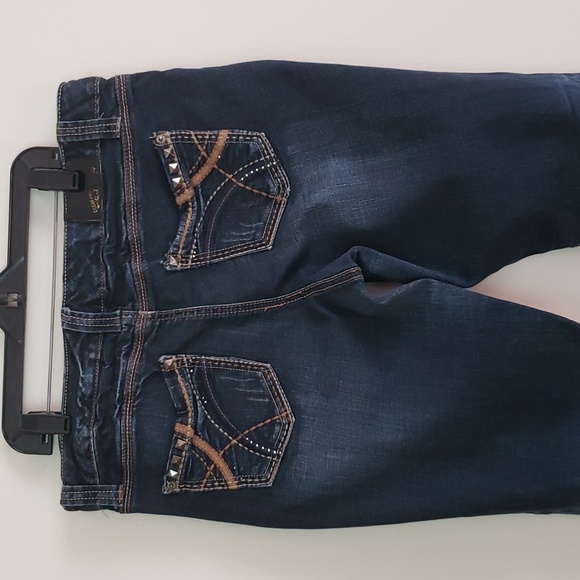 Zco jeans midrise stretch jeans, flare, dark wash, fading, women's size… - Picture 6 of 7